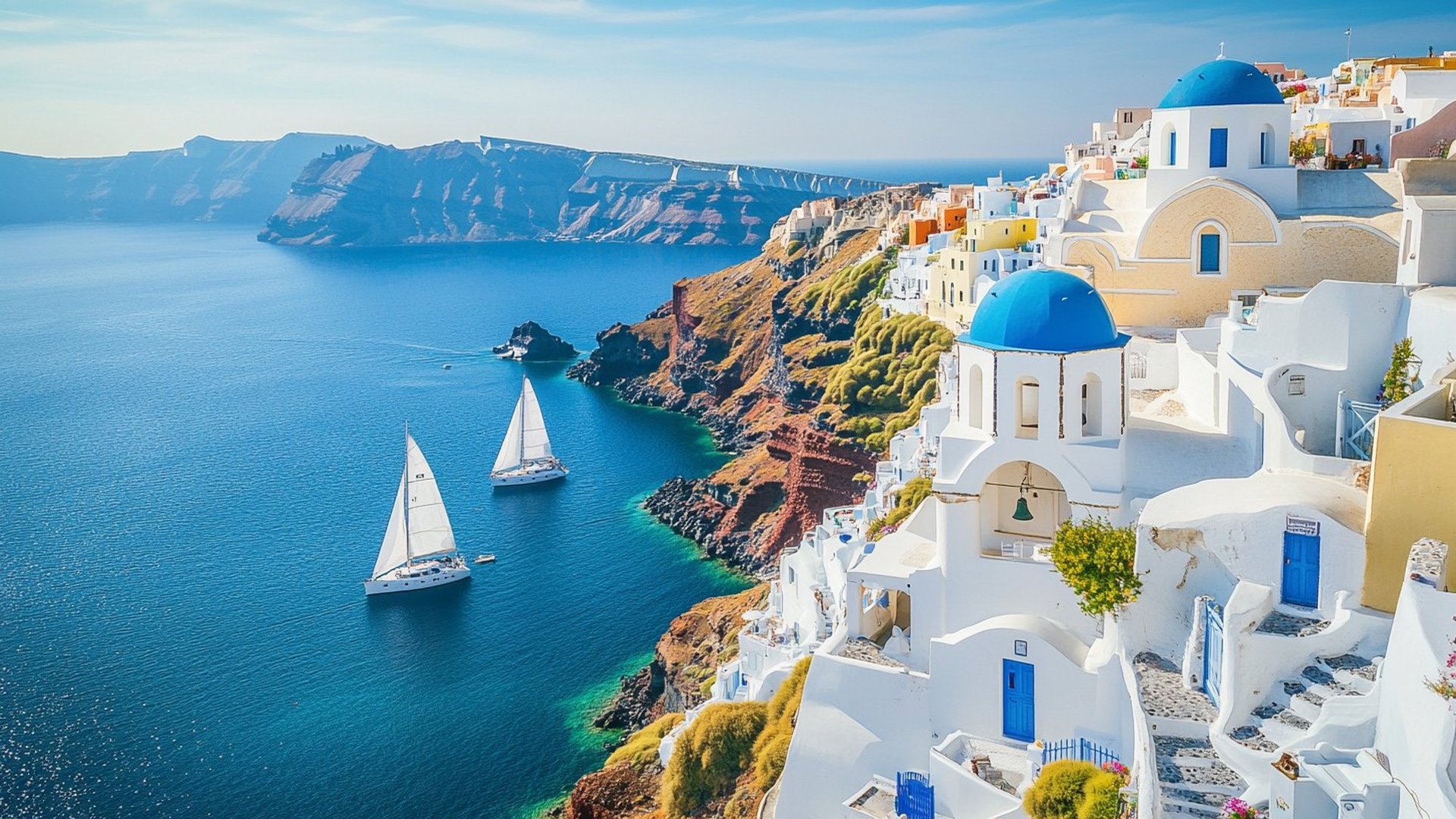 Sailing and islands in the Cyclades, Greece
